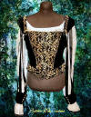 velvet and lace renaissance corset, overbust, ribbon